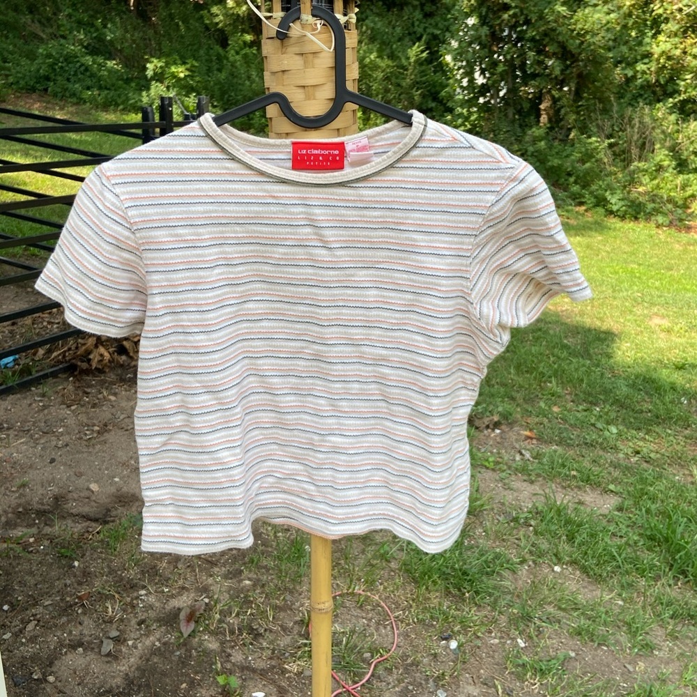 Liz Claiborne Striped Crop top